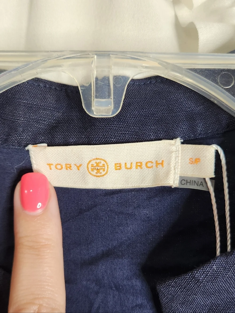 Tory Burch Embroidered Navy Sleeveless Pocket Beach Dress Sz Small